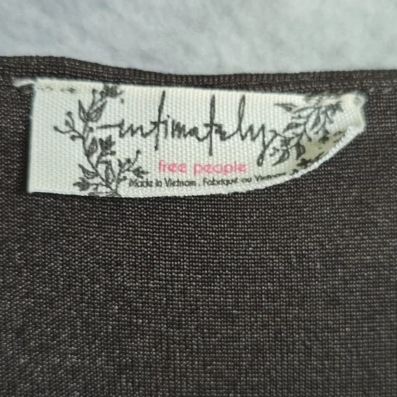 Free People Intimately Size S Chocolate CoquetteDrape Long Sleeve Thong Bodysuit - Picture 3 of 8